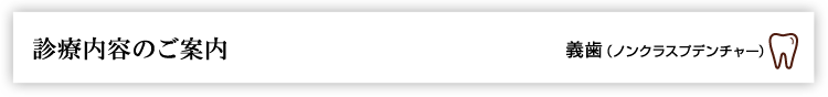 診療内容のご案内　義歯　ノンクラスプデンチャー